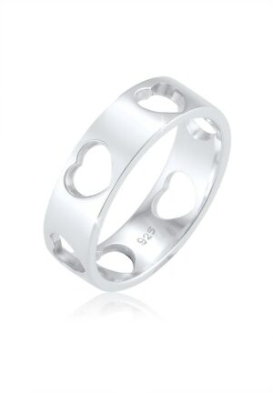 Elli Fingerring »Herz Liebe Cut Out Bandring 925 Silber Loreena«