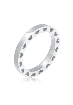 Elli Fingerring »Herz Side Cut Out Bandring Love 925 Silber«