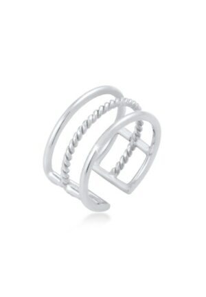 Elli Fingerring »Offen Verstellbar 3-reihig Breit 925 Silber«