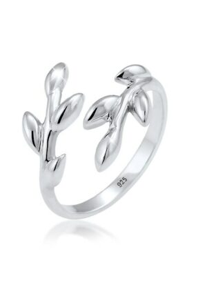 Elli Fingerring »Olivenblatt Zweig Natur 925 Silber«