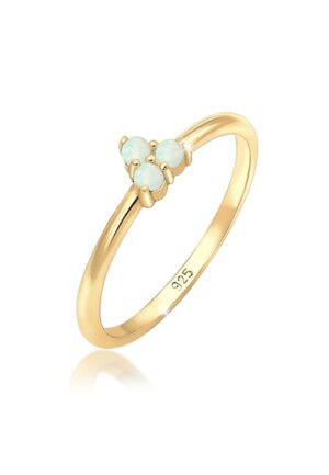 Elli Fingerring »Opal Kreis Trio Trend 925er Silber«