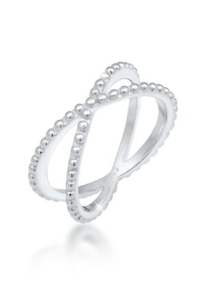 Elli Fingerring »Wickelring Criss Cross Kugel 25 Silber«