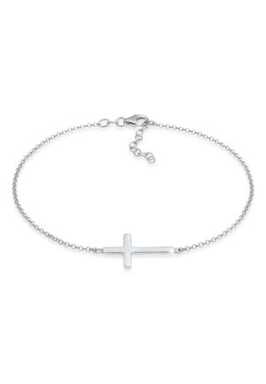 Elli Fußkette »Kreuz Religion Glaube Filigran Trend 925 Silber«