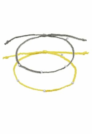 Elli Fußkette »Nylon Bändchen Beads Set (2 tlg.) 925 Silber«