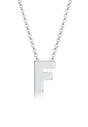 Elli Kette mit Anhänger »Buchstabe F Initialen Trend Minimal 925 Silber«