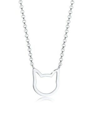 Elli Kette mit Anhänger »Erbskette Cut-Out Katze Anhänger Trend 925 Silber«