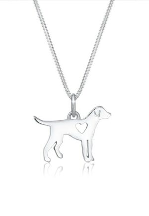 Elli Kette mit Anhänger »Hund Dog Herz Tierfreund Cut-Out 925 Silber«