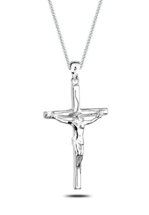 Elli Kette mit Anhänger »mit Anhänger Kreuz Jesus Kruzifix 925 Silber«