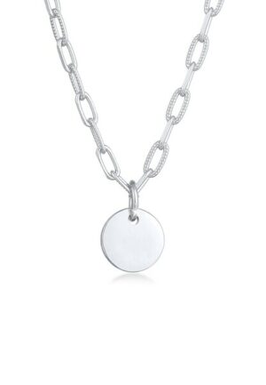 Elli Kette mit Anhänger »Plättchen Coin Gliederkette Trend 925 Silber«