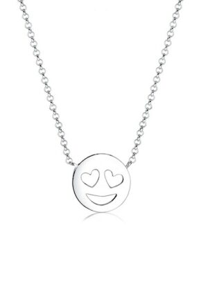 Elli Kette mit Anhänger »Smile Face Emotion Emoji 925 Sterling Silber«