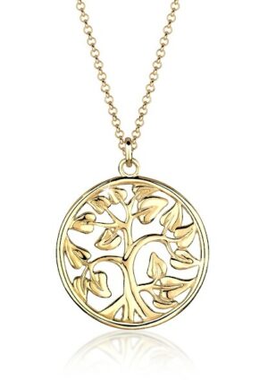 Elli Kette mit Anhänger »Tree of Life Lebensbaum Floral 925 Silber«