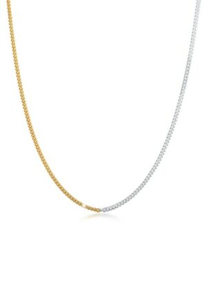 Elli Kette ohne Anhänger »Panzerkette Basic Chunky Chain Bi-Color 925 Silber«