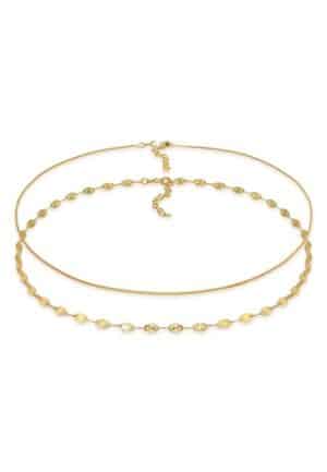 Elli Ketten-Set »Choker Venezianer Plättchen 2er Set 925 Silber«