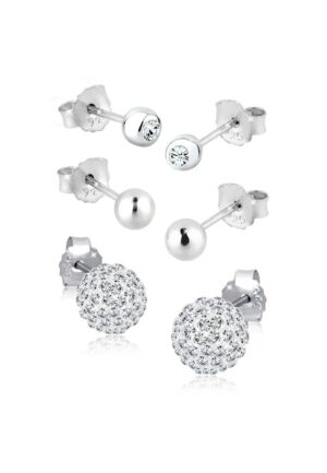 Elli Ohrring-Set »3er Set Kristalle 925 Silber«