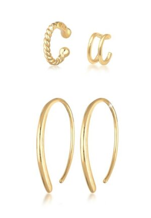 Elli Ohrring-Set »Basic Set Creolen Earcuff Blogger Trend 925 Silber«