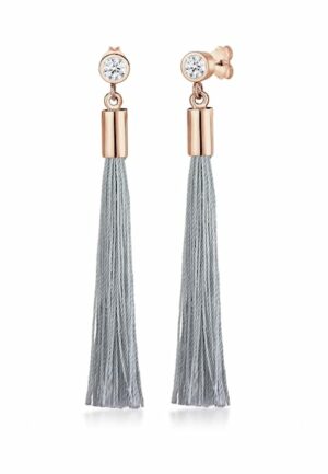 Elli Paar Ohrhänger »Tassel Solitär Geo Kristalle 925 Silber«