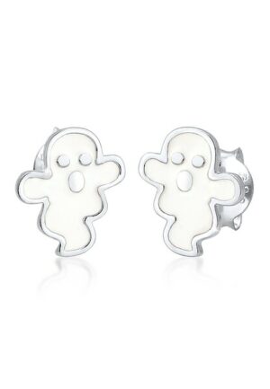 Elli Paar Ohrstecker »Stecker Gespenst Geist Halloween Enamel 925 Silber«