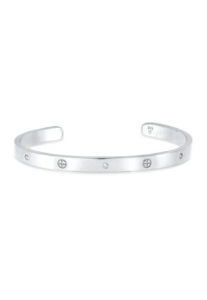 Elli Premium Armreif »Geo Bangle Kreuz Minimal Zirkonia 925 Silber«