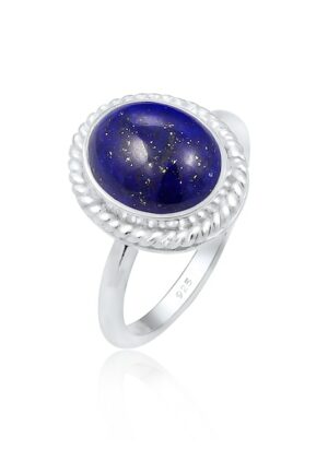 Elli Premium Fingerring »Cocktailring Lapis Lazuli Edelstein 925er Silber«