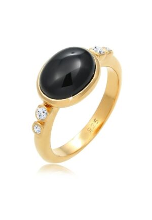 Elli Premium Fingerring »Cocktailring Onyx Topas Edelsteine 925 Silber«