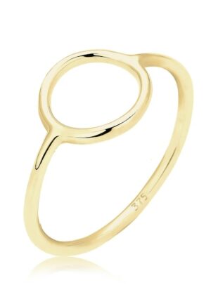 Elli Premium Fingerring »Geo Trend Look Kreis Statement 375 Gelbgold«