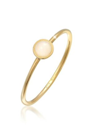 Elli Premium Fingerring »Solitär Rosa Quarz Edelstein 375 Gelbgold«