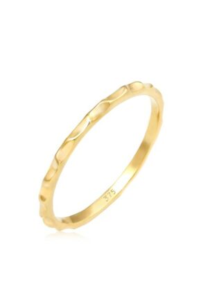 Elli Premium Fingerring »Stacking Facetten Basic 375 Gelbgold«