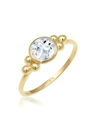 Elli Premium Fingerring »Verlobungsring Kugeln Topas Edelstein 375 Gelbgold«