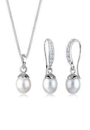 Elli Schmuckset »Perle Zirkonia 925 Sterling Silber«