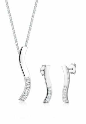 Elli Schmuckset »Welle Kristalle 925 Silber«