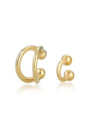 Elli Single-Ohrhaken »Earcuff Klemme Set Geo Ball Minimal 925 Silber«