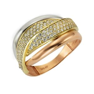 Fascination by Ellen K. Fingerring »375 Gold dreifarbig Zirkonia«