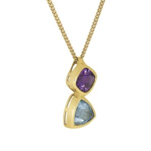 Fascination by Ellen K. Kette mit Anhänger »Gold 375 Blautopas (beh.) + Amethyst«