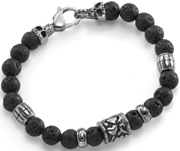 Firetti Armband »Schmuck Geschenk Armschmuck Armkette Lavastein Totenkopf«