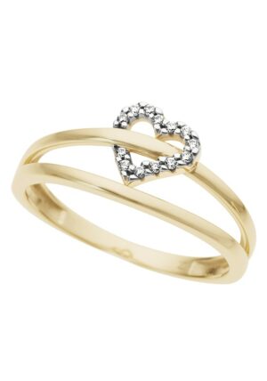 Firetti Diamantring »Schmuck Geschenk Gold 333 Damenring Goldring Diamant Herz«