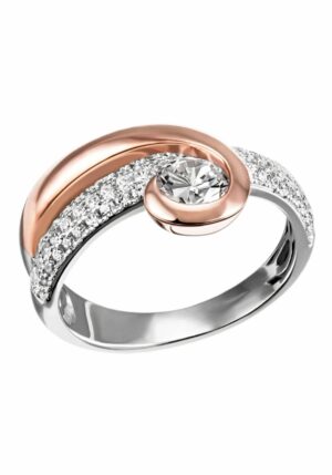 Firetti Fingerring »Schmuck Geschenk Silber 925 Silberring bicolor glitzernd«