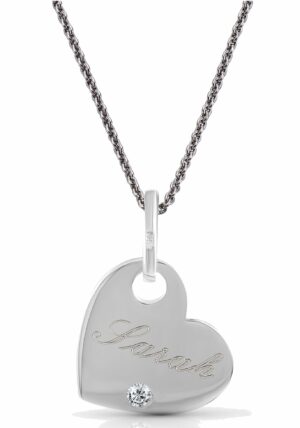 Firetti Kette mit Anhänger mit Gravur »Schmuck Geschenk Silber 925 Halskette Herz+Liebe Venezianerkette«