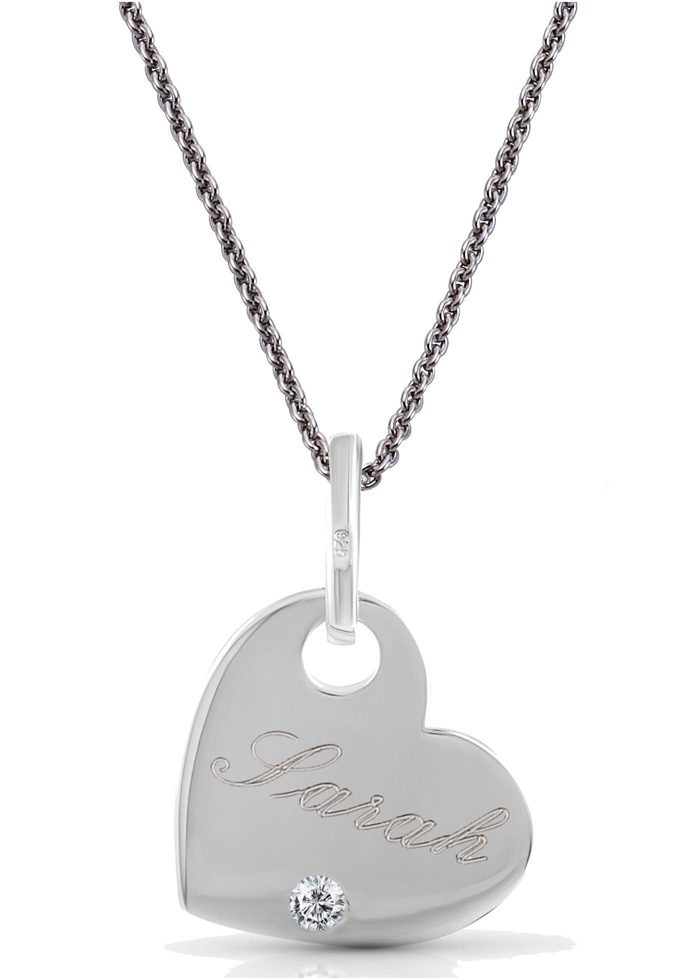 Firetti Kette mit Anhänger mit Gravur »Schmuck Geschenk Silber 925 Halskette Herz+Liebe Venezianerkette«