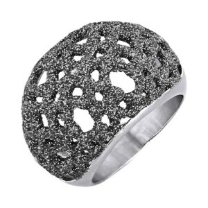 Jacques Lemans Fingerring »Edelstahl Stardust schwarz«