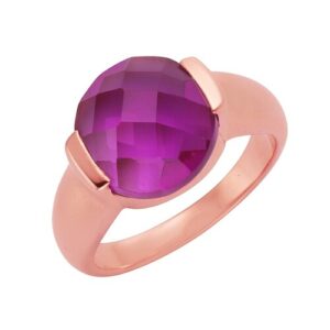 Jamelli Fingerring »925 Silber Quarz pink (beh.)«