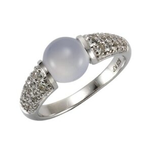 Jamelli Fingerring »925 Silber rhod. Chalcedon und Weißtopas«