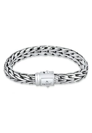 Kuzzoi Armband »Gliederarmband Zopfmuster Unisex 925er Silber«