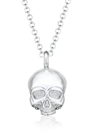 Kuzzoi Lange Kette »Totenkopf Schädel Gothic 925 Sterling Silber«