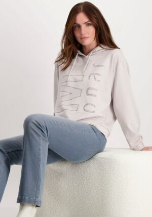 Monari Kapuzensweatshirt »Sweatshirt Satindruck + Schmuck«