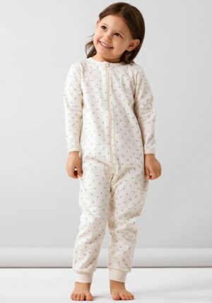 Name It Schlafanzug »NBFNIGHTSUIT ZIP BUTTERCREAM FLORAL NOOS«