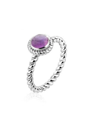 Nenalina Fingerring »Amethyst Geburtsstein Februar Trend 925 Silber«