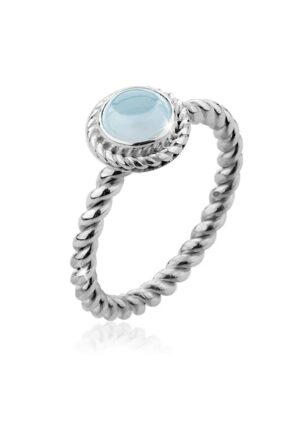 Nenalina Fingerring »Aquamarin Geburtsstein März Trend Edel 925 Silber«