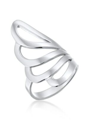 Nenalina Fingerring »Basic Wellen Geschwungen Schlicht 925 Silber«