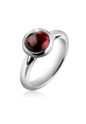 Nenalina Fingerring »Granat Cabochon Edelstein Rund Rot 925 Silber«