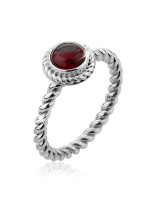 Nenalina Fingerring »Granat Geburtsstein Januar Trend Edel 925 Silber«